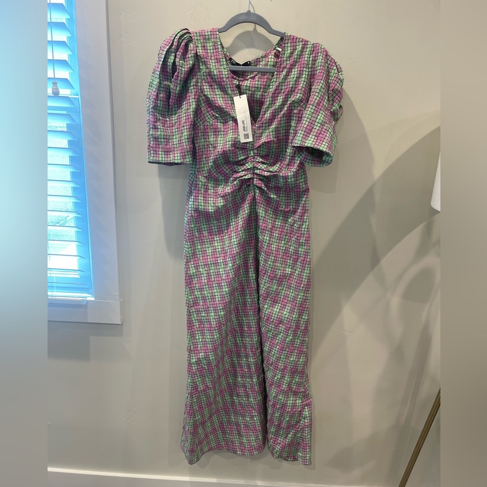 Zara Lavender and Mint Green Midi Dress - Picture 9 of 9